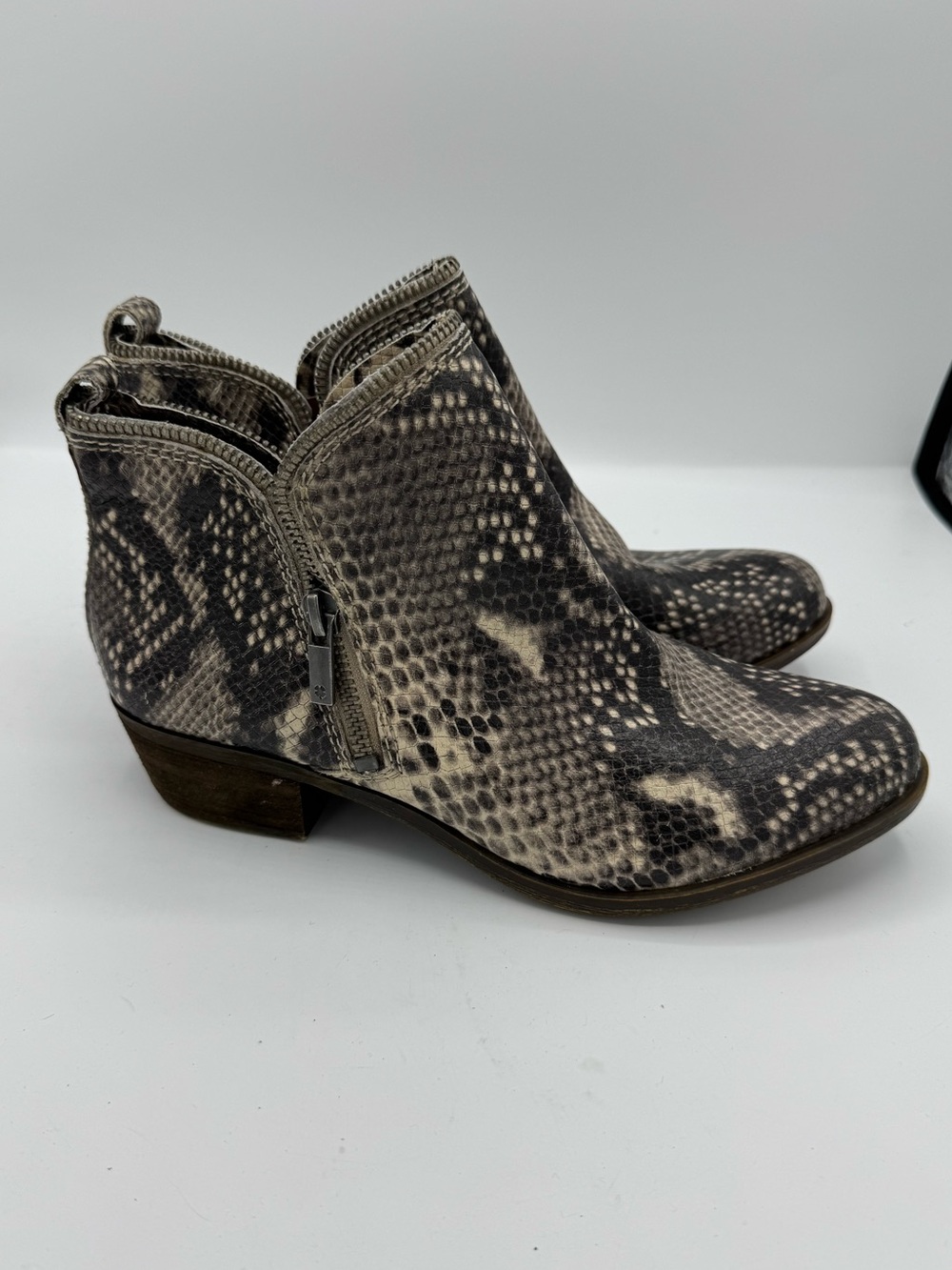 Lucky Brand Bartalino Snakeskin Python Ankle Booties fall autumn winter office
